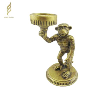 China Custom Polyresin Monkey Statue Ornaments Monkey Candle Holder From Europe for sale