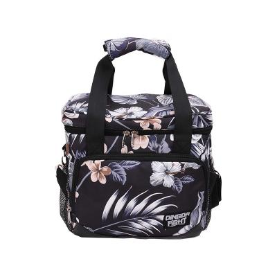 China Custom Portable Reusable Thermal Insulated Cooler Bag Grocery Waterproof Cool Carry Allover Printing Lunch Cooler Bag For Food for sale