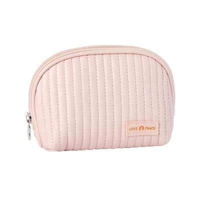 China Fashion New Running Shell Shape PU Lady Toiletry Bags Makeup Pouch Zipper Soft Cream Large Capacity Soft Cosmetic Bag For Girls for sale