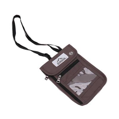 China RFID Blocking Custom Made Anti-theft RFID Blocking Passport Travel Bags Family Holder Wallet Certificate Neck Passport Bag Mini Sling Anti-theft Pouch for sale