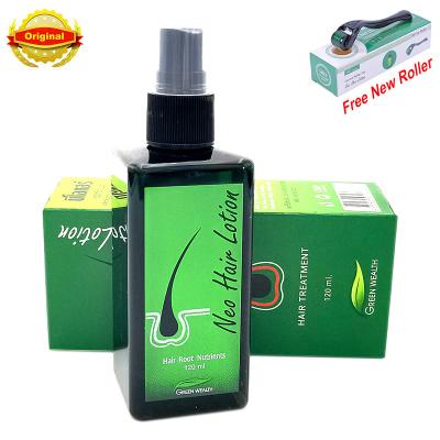 China 100% Original Thailand Hair Loss Prevention Lotion Hair Growth Oil Treatment Spray Hair Loss Root Neo 120ml For Woman And Man Free Roller for sale