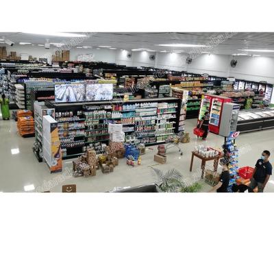 China Os dispositivos elétricos de aço de madeira da loja do supermercado dobram cremalheiras arquivando tomadas partido do supermercado da gôndola à venda