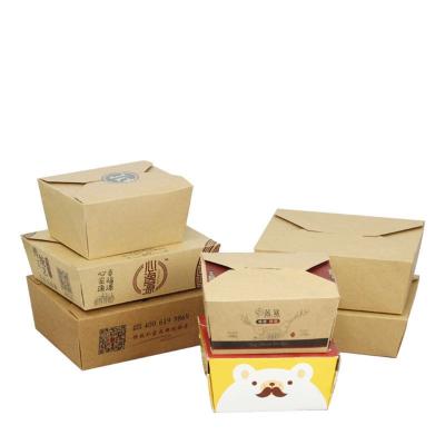 China 2021 Disposable / Recyclable Kraft Paper Box Disposable Eco Friendly Tableware Portable Lunch Box for sale