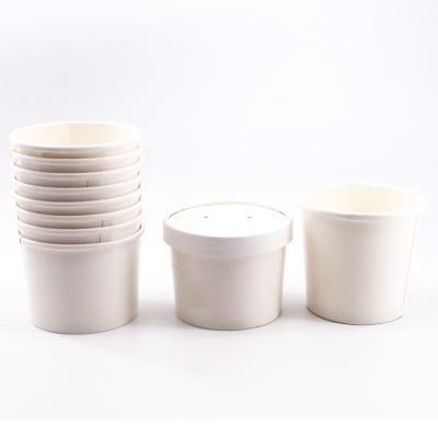 China Food Grade Disposable Leak Proof Customizable Paper Cups White Ice Cream for sale