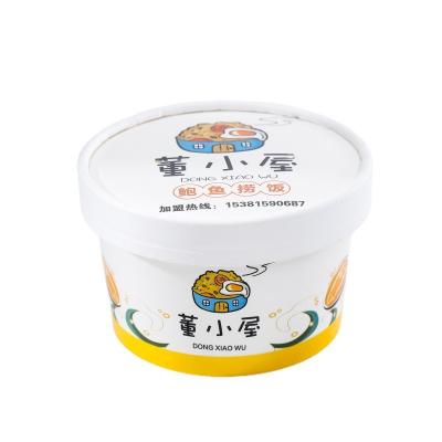 China Disposable Custom Logo Ice Cream Packaging With Lid Paper Cup Paper Containers Disposable Ice Cream Cup For Food for sale