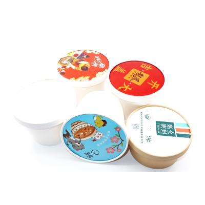 China Hot Selling Disposable Thickened Disposable Biodegradable Custom Paper Salad Bowl With Lid For Soup for sale