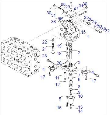 China Metal Steel 723-40-71900 For Komatsu Excavator Pilot Valve Reducing Valve Block Valve Assy for sale