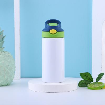 China 350ml Sippy Tumbler Double Wall Stainless Steel Sublimation Kids Water Bottle Viable Leakproof Upright Thermos for sale