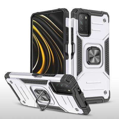 China 2 in 1 Stand Protective Phone Case 2 in 1 PC TPU Mobile Vehicle Car Cover Magnetic Cases Stand Cell Phone for xiaomi poco m3 SZ-003 for sale