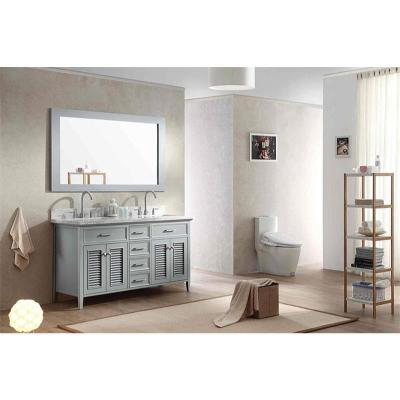 China Custom Design Made In China Top Quality Modern White Free Standing Bathroom Vanity for sale