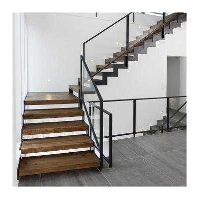 China Modern Residential Stainless Steel Double Plate Steel Wooden Indoor Stairs Used Stairs For Sale for sale