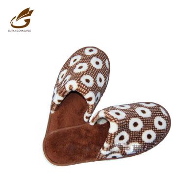 China Disposable Slippers Soft Plush Comfortable Lady Flat Footwear for sale