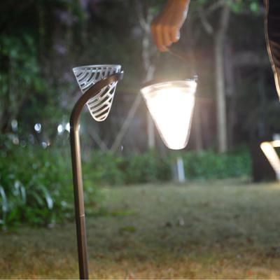 China 2020 New Outdoor Garden Color Changing LED Lamp Hand Handing Lanterns RGB Pathway Landscape Carry Stick Solar Line Stake Garden Lights for sale