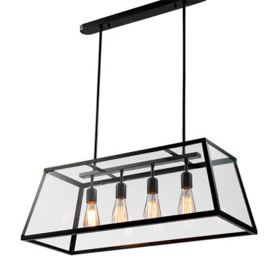 China Hot Sale Modern Vintage Modern OEM ODM Amazon Square Iron Pendant Light Rectangle Indoor Rustic Led Industrial Hanging Chandelier for sale