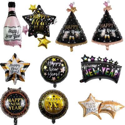 China Wholesale New Year Foil Foil Christmas Foil Balloon Party Hat Stage Decoration Balloon Christmas Happy New Year Party for sale