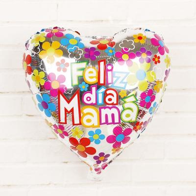 China New Happy Mother's Day 18inch Foil Helium Foil Balloons Feliz Dia Mama Te Quiero Mami Spanish Heart Shaped Birthday Party Decorations for sale