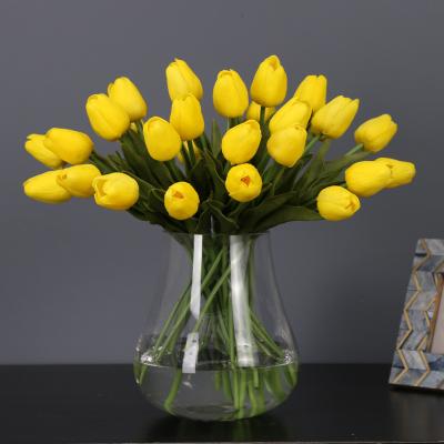 China Artificial Flowers Natural Wholesale Yellow Home Decoration Tulips Touch Flowers for sale