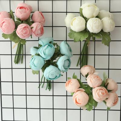 China Natual Touch & eco-friendly & fashional FREE SAMPLE bouquet artificial home decoration Ranunculus flowers arrangement for sale