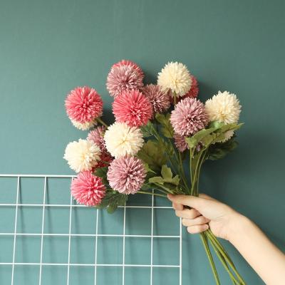 China Fabric China Artificial Flowers White Dandelion Flower For Home Decoration for sale