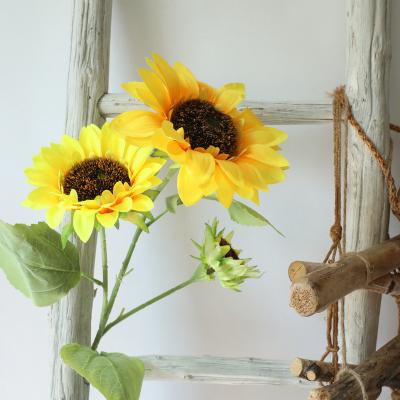 China Home/Office/Party Hotel/FREE SAMPLE 3 Heads Sunflower Artificial Flower Wedding Decoration for Office Wedding Home Decorative for sale