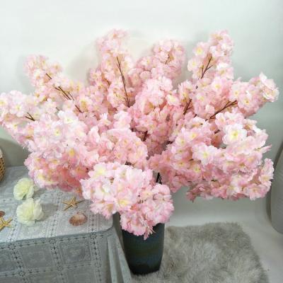 China Hot Sale Silk Cherry Blossom Sakura Artificial Flowers Silk Rose for Wedding Decoration for sale