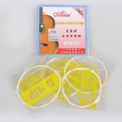 China Custom Cheap A103 HEBIKUO 6 GUITAR Factory String Alice Classical Guitar Strings for sale