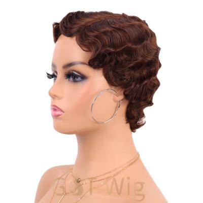 China Finger Wave Pixie Cut Wigs Finger Wave G&T Wig Hotselling Short Finger Wave For Black Women 1920s Nuna Wig For Daily Party Wear for sale