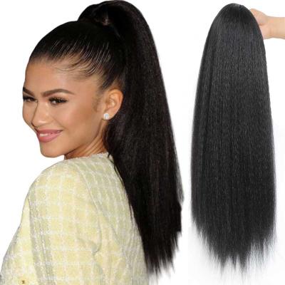 China G&T Multi Styles Ponytail Extension, Drawstring Ponytail for Black Women, Long Srtaight Kinky Yaki Pony Tails 24 Inches for sale