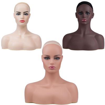 China Female Tattoo Sticker G&T Wig Mannequin Training Head With Shoulder Wig Display Model Hair Styling Tools Mannequin Head Wholesale for sale