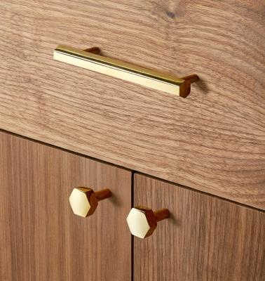 China Simple Wholesale Hexagon Modern Cabinet Pulls Handles And Knobs Kitchen Brass Door Knobs for sale