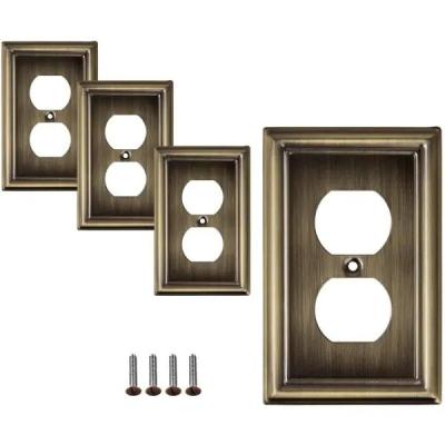 China Antique Luxury Factory Made Brass Switch Customization Panel Mount Switches Wall Outlets Plate for sale