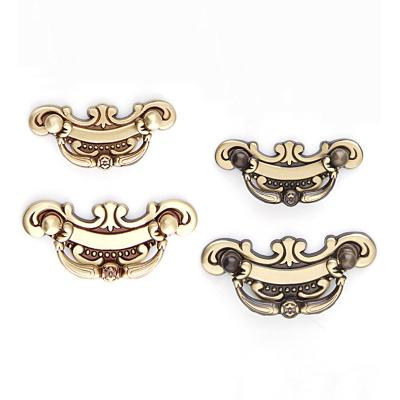 China Home Decoration Full Brass Drawer Pull Handles Antique Classic Hardware Furniture Cabinet Handle for sale