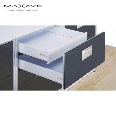 China Modern Furniture Tendom Slim Box Drawer Channel Cold Rolled Steel Soft Closing Drawer System Slim Metal Drawer Slides for sale