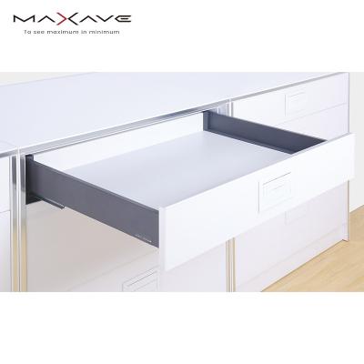 China Wall Heavy Duty Metal Double Box Modern Rail Kitchen Drawer Closing Box Soft Closing Soft Closing Double Box Drawer Slides for sale