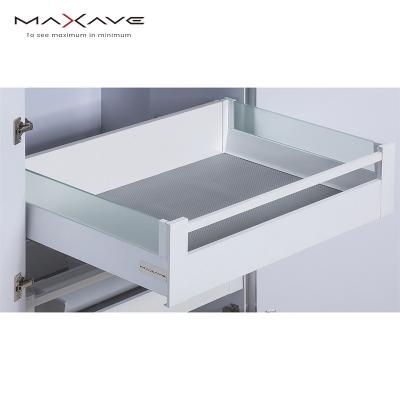 China Modern Soft Closing Metal Box Drawer Slide Bottom Mounted Slim Drawer Box Drawer System Soft Close Full Slide Extension for sale