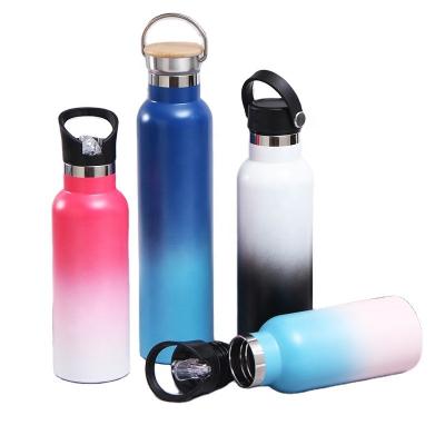 China America PORTABLE Wide Mouth Sport Bottle With Carabiner 304 Double Wall Travel Bottle With Multiple Lids 600ML Thermoses Hot Water Flask for sale