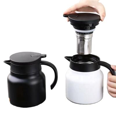 China Viable Custom Design Vacuum Coffee Pot 316 Stainless Steel Western Thermo Coffee Kettle Clean Design Water Pot 800ML/1L Thermos Milk Pot for sale