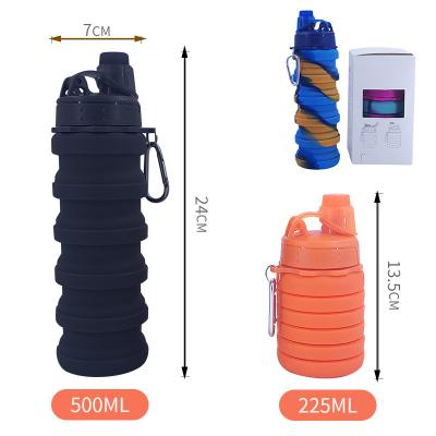 China BPA Free Collapsible Collapsible Travel Bottles Sport Folding Silicone Drinking Bottled Water Bottle For Outdoor for sale