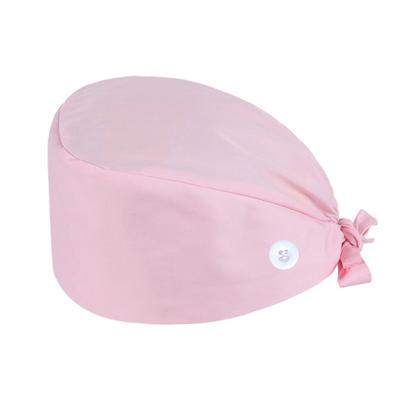 China Solid Color Anti-Wrinkle Scrub Hat Adjustable Cotton Surgical Hats Nursing Uniform Accessories Hospital Beauty Shop Work Hats Unisex for sale