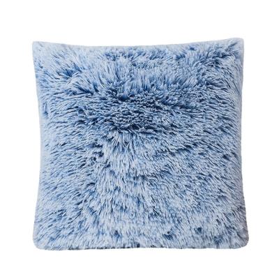 China Long double color anti-pilling fur plush cushion covers sofa kussenhoes cushion decoration throw pillowcase travesseiro decorative cojines for sale