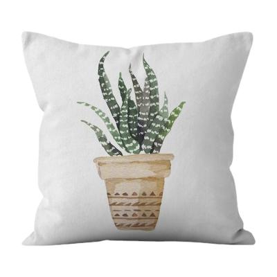 China Autumn Plant Anti-pilling Pillow Cover 18x18 Eucalyptus Mint Green Print Cushion Cover Patio Sunroom Decor Throw Pillow Case for sale