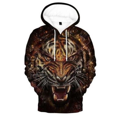 China 2021 Casual Spring And Autumn Tiger Beast 3D Printing Fashion Casual Style 3D Border Exclusive Model Hooded Sweater for sale