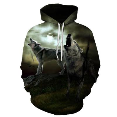 China Casual 3D Printing Man Hip Hop Anime Wolf Pullover Animals Tracksuit Long Sleeve Hoodies 2021 Tops Hoodie Spring for sale