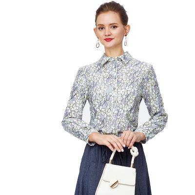 China Green Long Sleeve Classic Formal Work Anti-Pilling Women's Casual Bean Blouses Button Down Shirts Fit Tops for sale