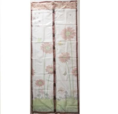 China Plant Selling Beautiful Logo Door Mosquito Net 100x210cm Magnetic Screen Door Soft Mesh Door for sale