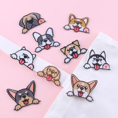 China Wholesale Handmade Cartoon Service Dog Self Adhesive Patches For Clothes Badge Paste On Garment Clothing Bag Accessories for sale