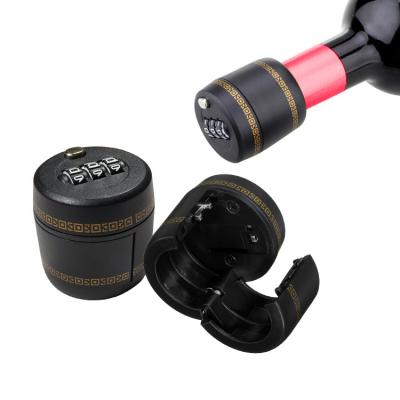 China Portable Plastic Bottle Cap Cap Combination Lock Wine Bottle Password Code Lock For Bar Wine Tools for sale