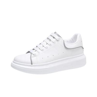 China Fashion Trend 2022  High Quality Breathable Sneakers Cow leather Casual Shoes Woman Spring Summer Platform Lace-up Alexander White Shoes for sale