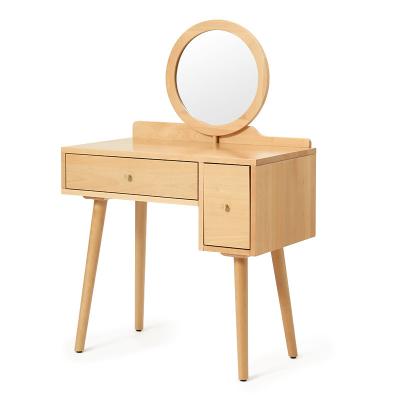 China Bedroom Drawer Wooden Furniture Vanity Makeup Table Solid Wood Dresser With Mirror for sale