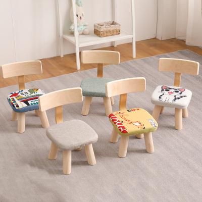 China Kids Party Event Eco-friendly Wooden Stool Covers Dining Chairs Kindergarten Study Kids Chair for sale